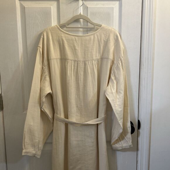 NWT Universal Threads Belted Long Sleeve Maxi Dress White Sand Size 2XL - Picture 16 of 16